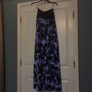 Black and grey tie dye tube top maxi